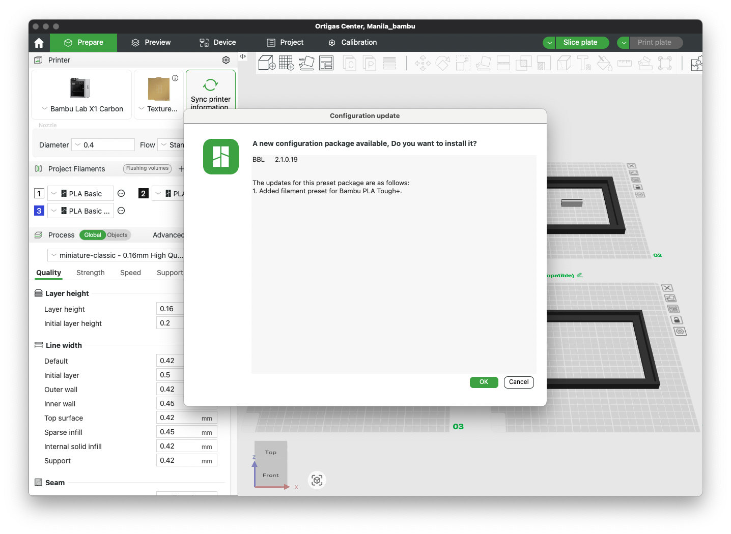 BambuStudio Configuration Update Dialog